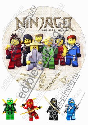 Лего Ниндзяго (Lego Ninjago) 4 Размер листа: формат А4 (макс. 20х28 см)
При желании можно добавить надпись, изменить размеры картинки.