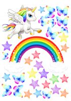 Картинка для торта Единорог и радуга unicorn019