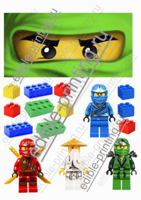 Лего ниндзяго с маской 2  Лист формата А4 (20х28 см)
Герои высотой 8 см
