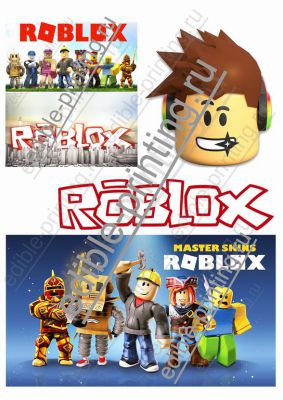 Картинка для торта Роблокс (Roblox) roblox002 Лист формата А4. При желании можно добавить надпись, изменить размеры