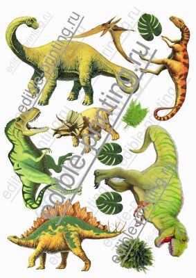 Картинка для торта Динозавры dinozavr002 Динозавры сборка