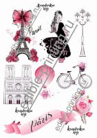 Картинки для торта "Девушка в Париже" 