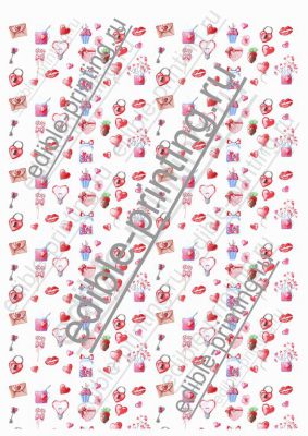 Картинка для торта день святого Валентина Размер листа: формат А4 (макс. 20х28 см)