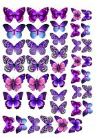 Бабочки для торта малиновые фиолетовые pr0080