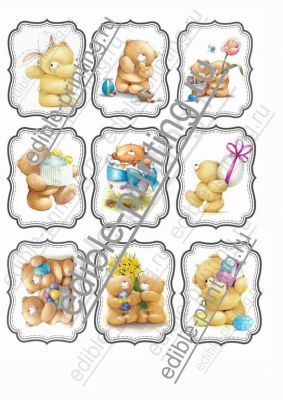 Мишки Тедди Пасха печенье, пряники, пасхальные мишки тедди
(вафельные и сахарные картинки, шокотрансферная печать, бумага для меренги)