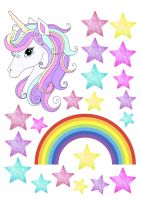 Картинка для торта Единорожка с радугой unicorn016